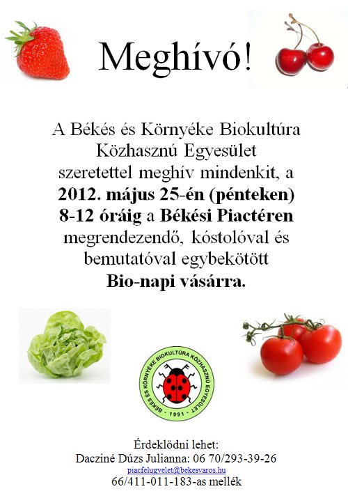 Bionapi vásár
